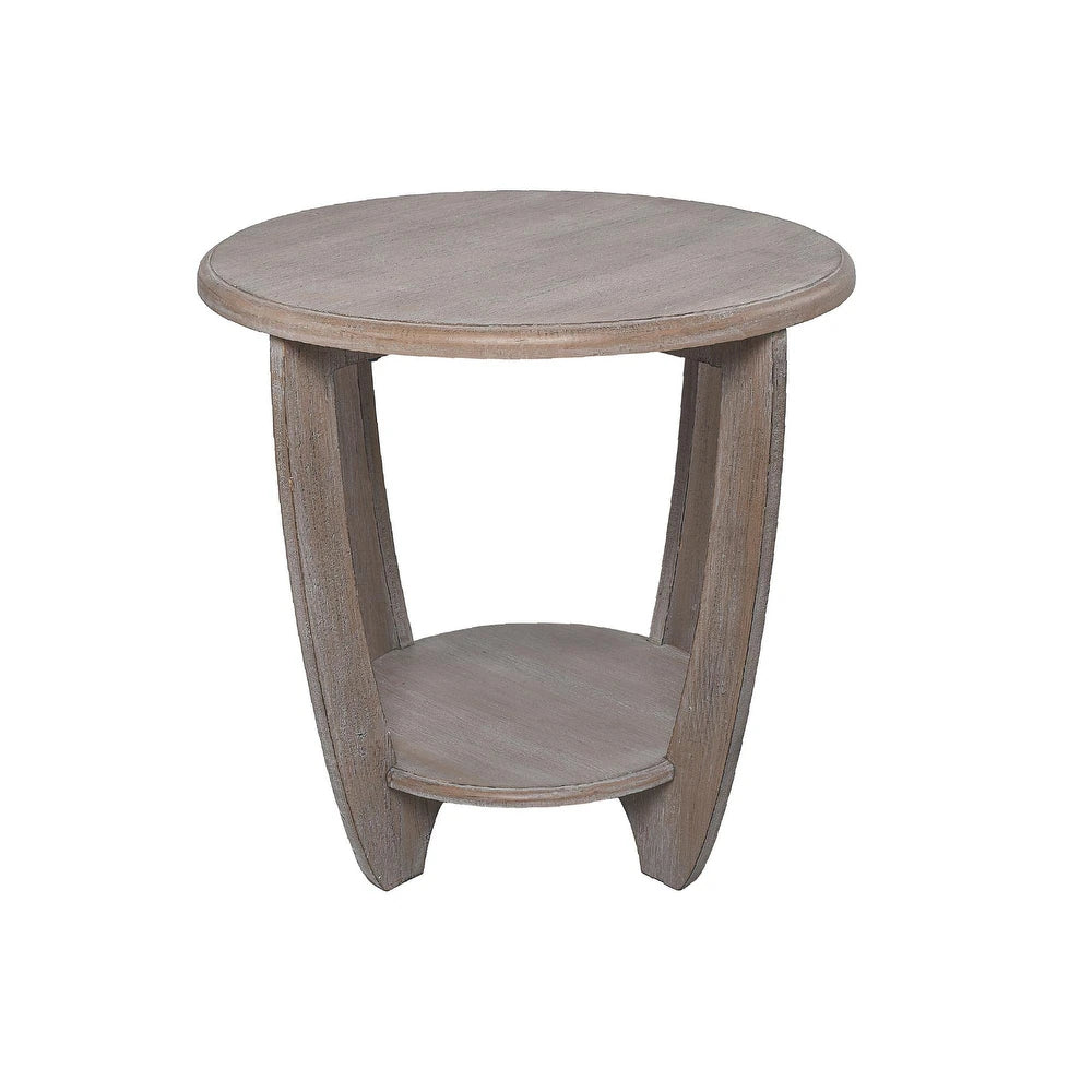 Rund landlig sidebord med to hylder